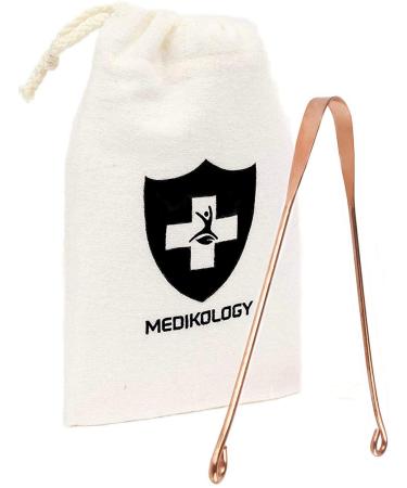 Tongue Scraper Copper Cleaner Best Surgical Tongue Cleaner 100% Copper- Medikology
