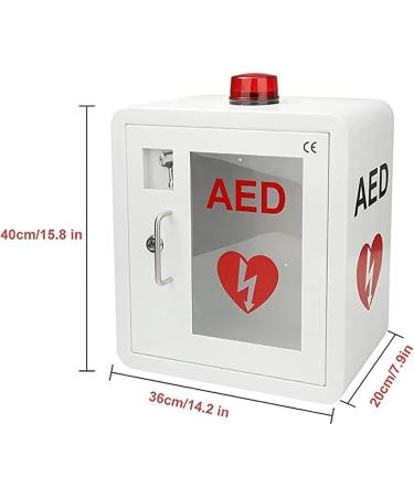 Buy Qianmei Wall-Mounted AED Defibrillator Storage Cabinet | First Aid Set with Alarm & Key for Office & Nursing Home | Compatible with Most AED Models - Buy Online on GoSupps.com