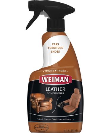 Weiman Leather Cleaner and Conditioner - 16 Ounce - Use On Finished Leather in Car Interior Shoe Boots Briefcase Handbags Jackets and Luggage - Buy Online on GoSupps.com