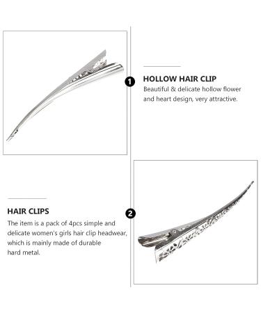 Beaupretty 4pcs Duck Bill Hair Clips - Hollow Metal Alligator Curl Clips for Women & Girls (Silver) - Buy Online on GoSupps.com