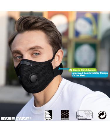 BASE CAMP Upgrade M Plus Dust Mask Breathable Reusable Dust Face Mask with 6 Activated Carbon Filters Modern1 - Buy Online on GoSupps.com