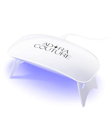 Gel Nail UV LED Light/Adora Couture - 6w Personal Portable Led Nail Lamp for Curing Gel Nail Art Polish Stickers and Strips - Max 2 Timers (45s / 60s) Mini UV Nail Lamp 6W White