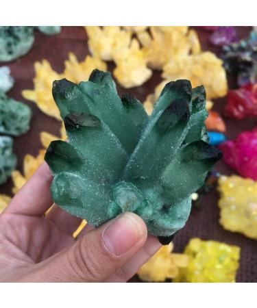 Gems for Decoration 260g Natural Crystal Green Ghost Crystal Cluster Aura Crystal - Buy Online on GoSupps.com
