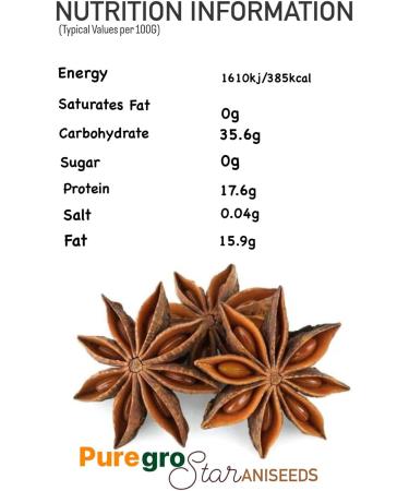 PureGro STAR ANISEEDS 150g 100% Natural Quality Product. - Buy Online on GoSupps.com