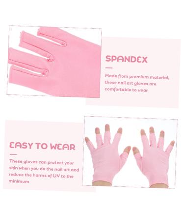 Healeved 3 Pairs Nail Gloves Protection Gloves Led Gloves Fingerless Gloves Nail Anti-uv Gloves Sun Gloves Protective Gloves for Manicure Gel Pink Spandex Nail Polish - Buy Online on GoSupps.com