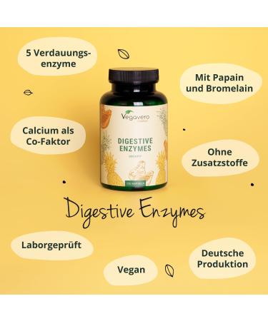 Buy Vegavero Natural Digestive Enzymes - Bromelain Papain Amylase Lipase Cellulase | Gastroke-Resistant DRCAPS | German Quality | No Additives | International Shipping Available - Buy Online on GoSupps.com