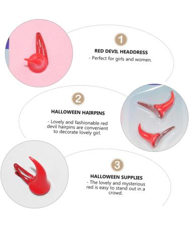 Beaupretty 1 Set 2 Pairs Cute Hair Accessories Hair Accessories for Prom Devil Horn Barrettes Ox Horn Hairpin Gothic Horn Headband Hair Clip Red Plastic Horns Halloween - Buy Online on GoSupps.com