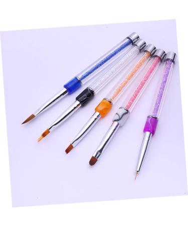 Beavorty manicure tools professional false tip builder brush flat brush pen dual brush pens nail brush flat pen purple medium Purple - Buy Online on GoSupps.com