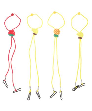 Ultechnovo 4 pieces lanyard collar with face cover glasses cable chain lede against lost face ear extension tapes elastic rope with hook facial mask child