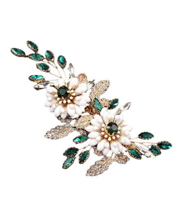 DOITOOL Hair Clips Decoration Wedding Hair Clips Hair Clip for Thin Hair Bun Hair Flower Comb Girls Hair Clips Bridal Hairpins Metal Hairpin Tiara Baroque Gold Bride