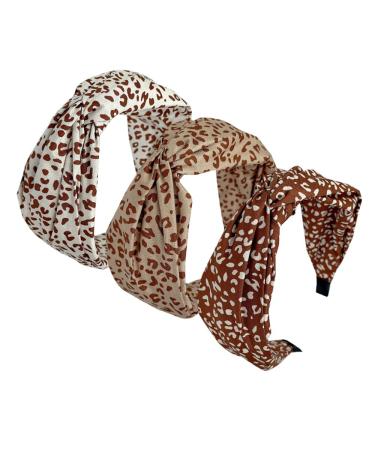 Wide Headband for Women Fabric Hair Band Alice Band Elastic ladies headbands Hair Accessories for Women and Girl (WidCoLeaopard)