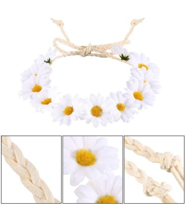 3Pcs Sunflower Daisy Headbands for Women - Adjustable Hair Wreath Garland for Hippie, Boho, Bridal & Parties - Buy Online on GoSupps.com