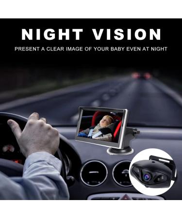 1080P Baby Car Camera Monitor | Night Vision | 5 Inch Wide View Safety Rear Facing Mirror | Baby Must-Have for Newborns - Buy Online on GoSupps.com