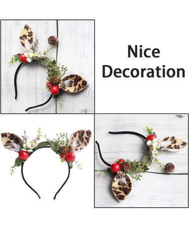 Flower Antlers Headbands Deer Animal Horns Headwear Hair Pieces Reindeer Party Supplies for Women and Kids - Buy Online on GoSupps.com