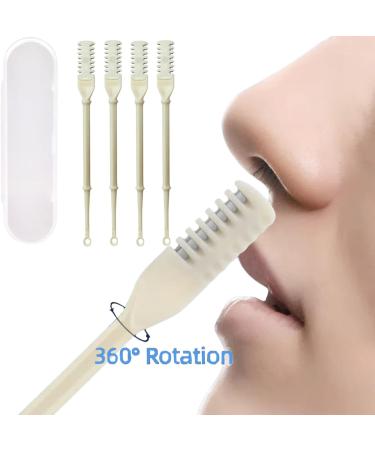 2-in-1 Nasal Hair Cutter - 2024 Double-Sided Nose Hair Trimmer & Ear Spoon | 360 Rotating Manual Shaver for Men & Women - Portable & Efficient (White - Buy Online on GoSupps.com