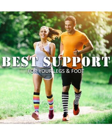 Beister Compression Socks 15-20 mmHg Knee High Support (3 Pairs) - Multi-Colour-01 for Men & Women - Ideal for Running, Cycling, Sports - L-XL - Buy Online on GoSupps.com
