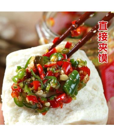 Chinese specialty Chili sauce and paste Homemade chili sauce 280g/bottle Spicy mixed noodle sauce Garlic with green and red chopped chili sauce Chinese food snacks Side dishes (2pcs) - Buy Online on GoSupps.com