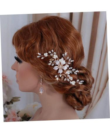 DOITOOL 1 Pc Rhinestone Hair Comb Rhinestone Barrettes Pearl Hair Pin Pearl Hair Clip Crystal Headpiece Rhinestone Hair Clip Rhinestone Headpiece Combs Korean Accessories Bride - Buy Online on GoSupps.com