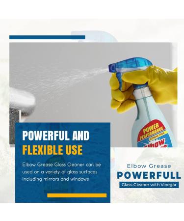 Pack of 2 Elbow Grease Glass Cleaner with Vinegar for Windows and Mirrors - 500 ml - Power Performance Streak Free Window Cleaning Equipment - Buy Online on GoSupps.com