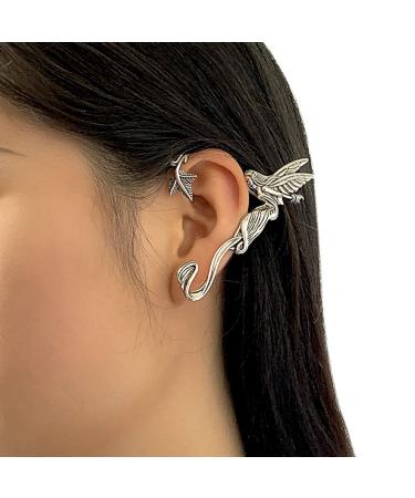 Wiwpar Silver Gothic Retro Demon Angel Fairy Ear Cuff - Halloween & Cosplay Jewelry for Women - Buy Online on GoSupps.com