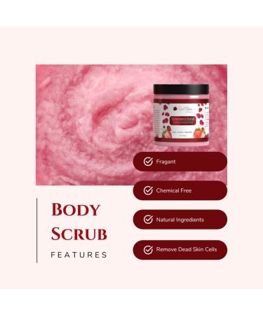 Strawberry Body Scrub - Exfoliating Sugar Scrub for Women | Vegan-Friendly Long Lasting Fragrance - 8 oz - Buy Online on GoSupps.com