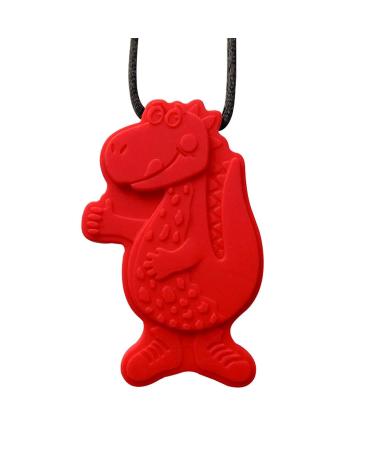 Buy Cute Dinosaur Sensory Chewing Chains | Portable Silicone Bite Chain for Kids | Red Oral Engine Chewing Toy - Buy Online on GoSupps.com