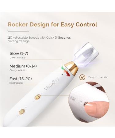 MelodySusie Professional Manicure Pedicure Kit - Cordless Electric Nail Drill with 20 Speeds & LED Light for Thick Nails & Toenails | Rechargeable Pedicure Tools - Buy Online on GoSupps.com