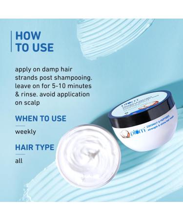 Coconut Hair Mask for Rough Dry & Frizzy Hair - Nourishing Coconut Oil Peptides & Shea Butter - 200g Hair Spa Treatment for Men & Women - Buy Online on GoSupps.com