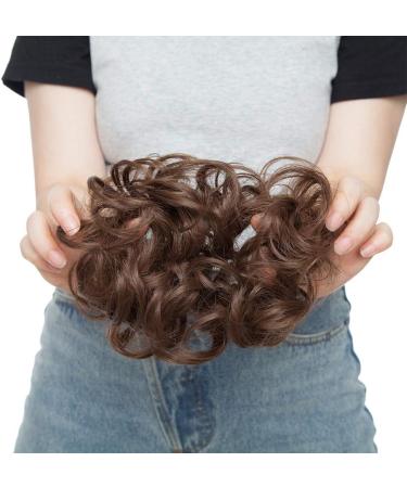 Messy Updo Hairpiece Scrunchy Scrunchie Hair Bun Extension Maroon Curly Hair Ribbon Ponytail Extensin Donut Hair Chignons Normal Maroon - Buy Online on GoSupps.com