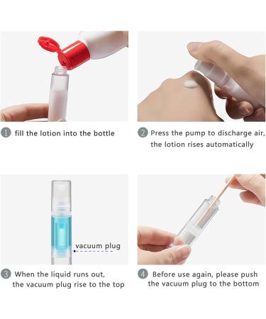 Zeoabsy 6-Piece 5ml Transparent Airless Cream Dispenser Pumps Travel-Friendly Cosmetic Lotion Gel Bottles - Buy Online on GoSupps.com