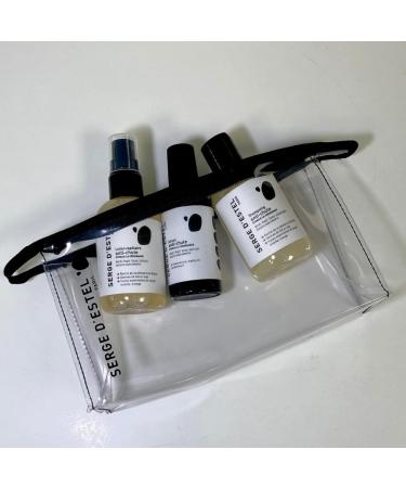 Anti Hair Loss Travel Kit 250ml. Boosts Hair Growth - Slows Hair Loss - Strengthens Hair at the Root. Serum Shampoo Lotion 100% Vegan Made in Paris.