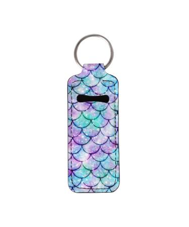 SEANATIVE SEANATIVE Lipstick Storage Pouch with Keychain Mermaid Scale Pattern