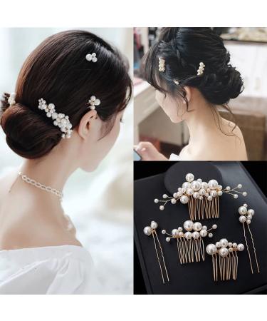 LEDSHLIU Elegant Handmade Hair Clips - 5 Piece Pearl Hair Accessories for Ladies & Girls - Buy Online on GoSupps.com
