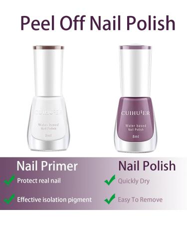 Nude Nail Polish Peel Off Nail Polish for Girls No Bake Water-Based Nail Polish Long Lasting Glossy Quick Drying Nail Polish for Nail Art DIY Manicure Home Use (02+05) - Buy Online on GoSupps.com