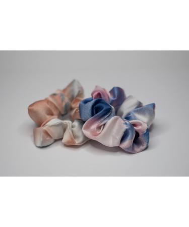 2-pack Multi-Color Tie Dye Silk Hair Scrunchie