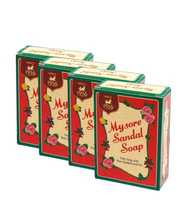 Dr. nature Mysore Sandalwood Soap | 75 g | Bath Soap | With Sandalwood Oil | Herbal Ayurveda | Health and Beauty | Indian Origin (Pack of 4)