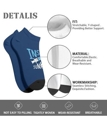 UHW Insulin Junkiee Crew Socks - Diabetes Awareness Low Cut Men's Socks (White, One Size) - Buy Online on GoSupps.com