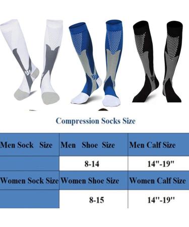 ZFiSt 3 Pair Medical Sport Compression Socks Men 20-30 mmHg - Black Blue White - For Running, Nursing, Edema, Diabetes, Varicose Veins - Buy Online on GoSupps.com