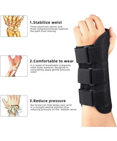 Adjustable Carpal Tunnel Splint - Night Sleep Wrist Brace for Tendonitis Arthritis & Wrist Pain Relief - Right Hand Support - Buy Online on GoSupps.com