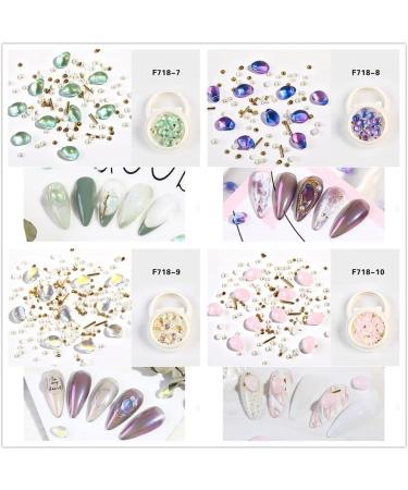 Mixed Size Water Dropped Colorful Elongated Nail Art Rhinestone DIY Tips Glass Stone Manicure Decor(F718-7) - Buy Online on GoSupps.com