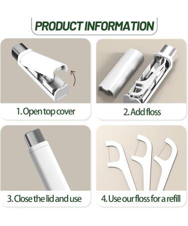 Portable Dental Floss Dispenser with 100 Refillable Sticks - Travel-Friendly Tooth Cleaning Organizer in Green - Buy Online on GoSupps.com