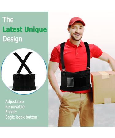Lumbar Back Support Belt for Women and Men | Lower Back Pain Relief with Removable Suspender Straps | Ideal for Heavy Lifting and Warehouse Jobs | M/L (30-37) - Buy Online on GoSupps.com