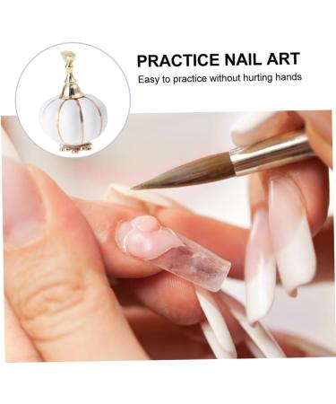 FOMIYES Nail art practice holder nail tips stand holders nail art practice stand Nail Holders Acrylic Base nail tip Display Stand fake Nail Display acrylic nail white Pearlescent makeup 5.4x3.5cm White - Buy Online on GoSupps.com