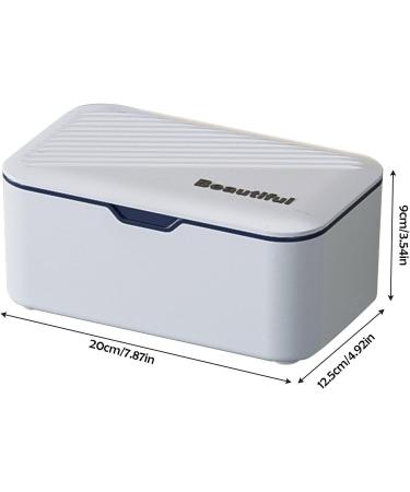 Buy Qiyifang Blue Wet Wiper Holder - Dustproof Damp Cloth Container with Lid for Dormitory Washroom Dressing Table & Desk - Stylish Handkerchief Dispenser for International Shipping - Buy Online on GoSupps.com