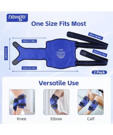 Newgo Ice Cream Bag for Knee Replacement - Reusable Gel Cooling Wrap for Pain Relief & Swelling - 2 Pieces (Blue) - Buy Online on GoSupps.com