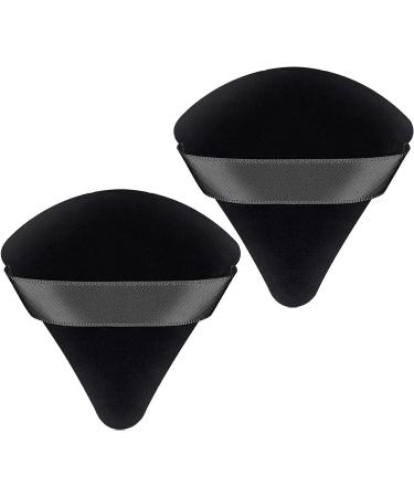 Makeup Puff Powder Sponge (2 Pcs) Make Up Sponges Triangle for Pressed Powder Soft & Reusable Foundation Sponge with Strap Makeup Tool Puffs Ideal for Dry & Wet Makeup Cream Blush or Pressed Powder