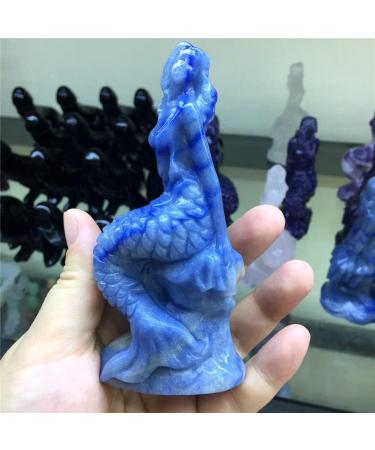 Crystal Rough 1pcs Natural Purple Cloud Mother Stone Crystal Stone Hand-Carved Lovely Mermaid Home Decoration Crafts (Color: 105MM Size: 1PCS) - Buy Online on GoSupps.com