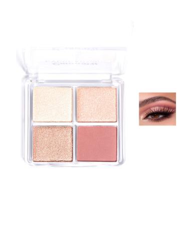 AKARY Matte Shimmer Eyeshadow Palette  4 Colors Pearlescent Eye Shadow Nude Pink Glitter Eyeshadow Makeup  High Pigmented  Long-lasting Eye Glitter Eye Shadow Make Up (02)