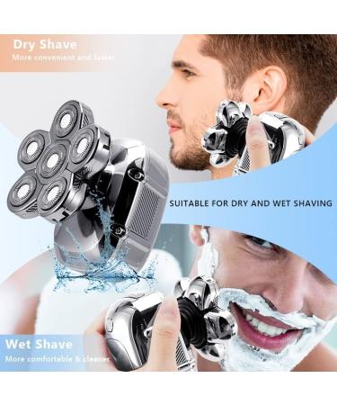 Buy Waterproof Electric Razor for Men - 6 in 1 Clipper & Shaver with LCD Display | Rechargeable Silver Trimmer - International Shipping Available - Buy Online on GoSupps.com