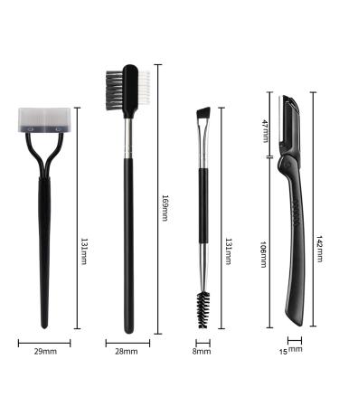 Buy 4-Part Eyebrow Set - Stainless Steel Eyebrow Brush Comb & Eyelash Separator - International Shipping Available - Buy Online on GoSupps.com